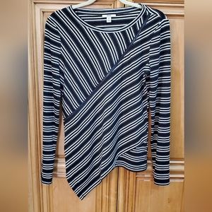 Bar lll  long sleeve top, asymmetrical hem. Size M